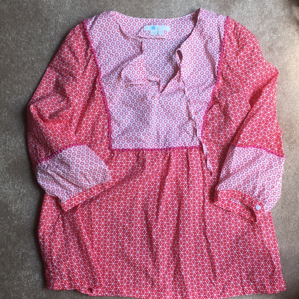 Red and white Boho Top from Boden
